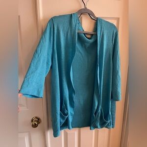 J Jill Elbow Sleeve Open Front Cardigan Size XL